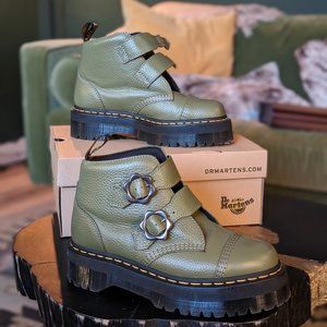 Dr Martens Devon Flower Buckle Platform Boots